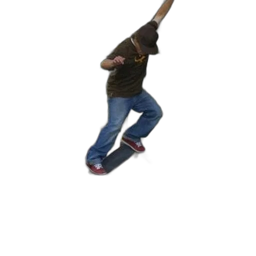 shoes, hat, staff, skateboarder transparent PNG cut-out