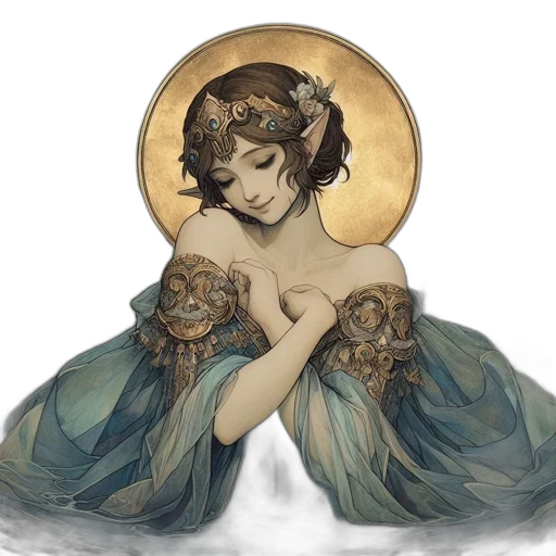 crown, jewelry, dress, fantasy art transparent PNG cut-out