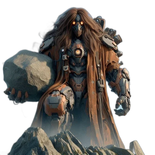 staff, creature, robot, concept art transparent PNG cut-out