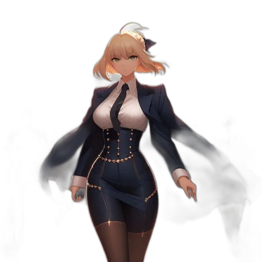 dress, jacket, staff, robot transparent PNG cut-out