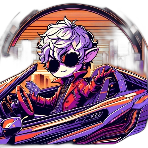 car, jacket, vaporwave, cyberpunk transparent PNG cut-out