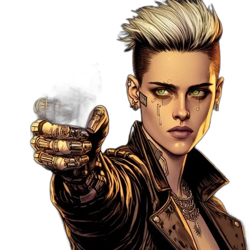 jacket, comic book art, concept art, cyberpunk transparent PNG cut-out