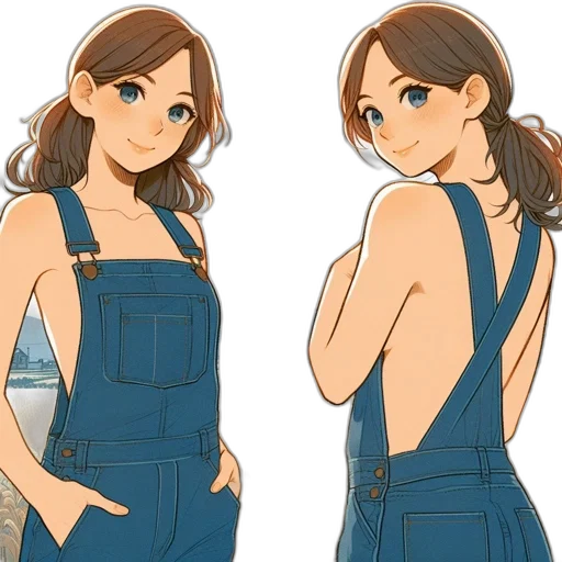 dress, anime, cartoon, concept art transparent PNG cut-out