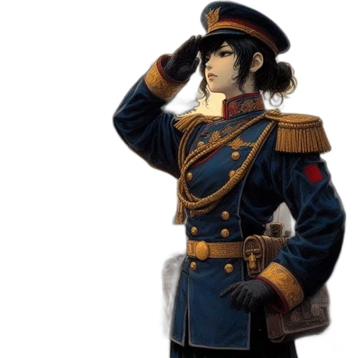 staff, jacket, hat, weapon transparent PNG cut-out