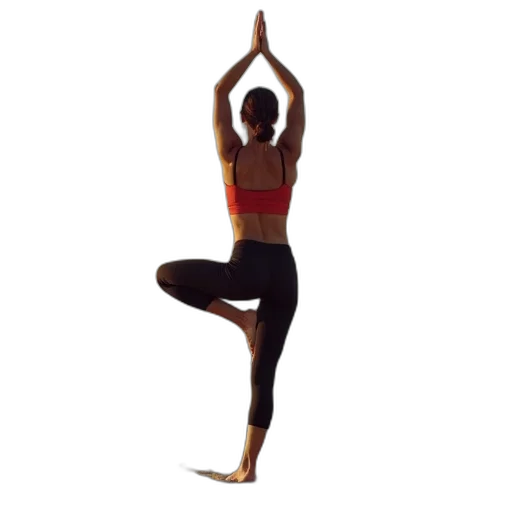 staff, woman, performs, yoga transparent PNG cut-out