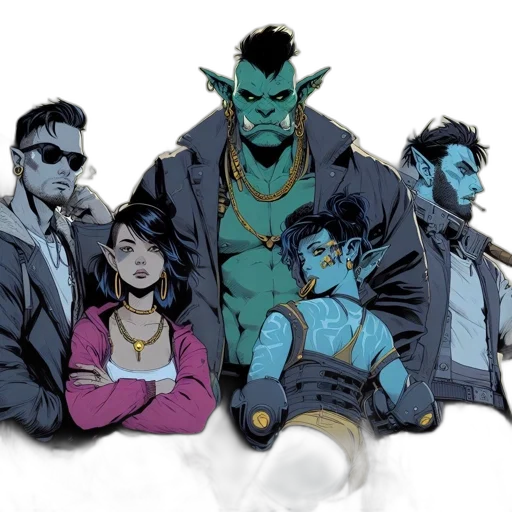 jacket, concept art, comic book art, cyberpunk transparent PNG cut-out