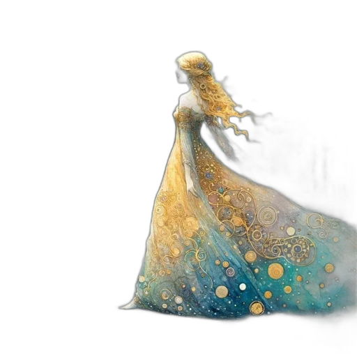 dress, crown, jewelry, concept art transparent PNG cut-out