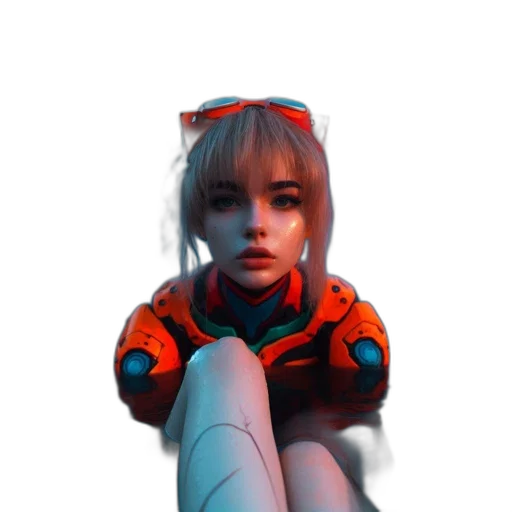robot, jacket, face, dress transparent PNG cut-out