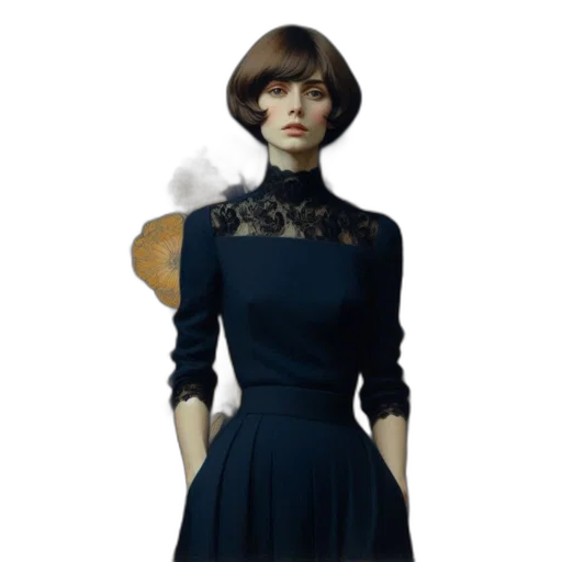 dress, face, staff, concept art transparent PNG cut-out