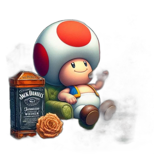 bottle, hat, concept art, 3d render transparent PNG cut-out