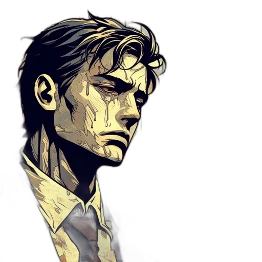 face, comic book art, concept art, pixel art transparent PNG cut-out