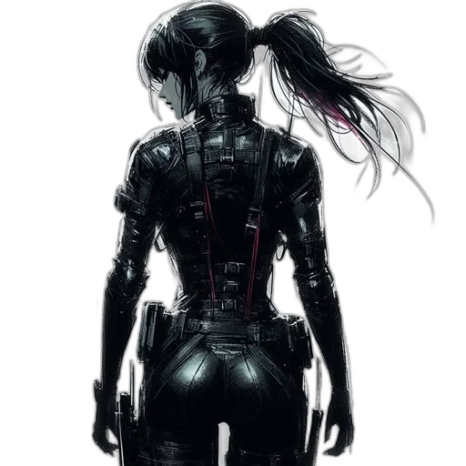 robot, jacket, mask, cyberpunk transparent PNG cut-out