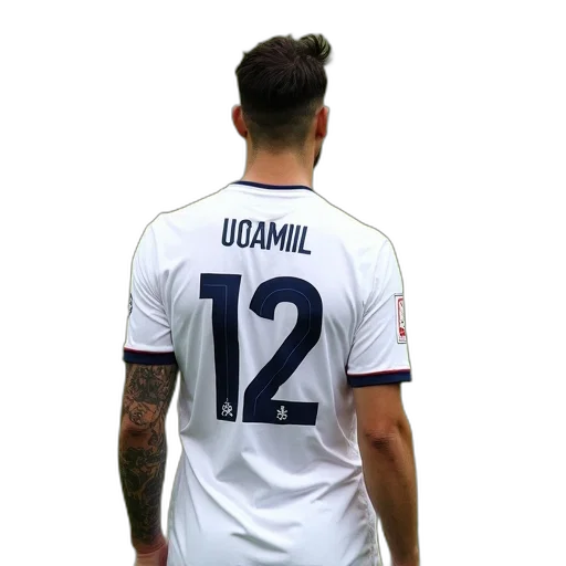 soccer, player, white, jersey transparent PNG cut-out