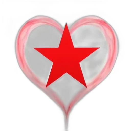 staff, 3d render, red, star transparent PNG cut-out