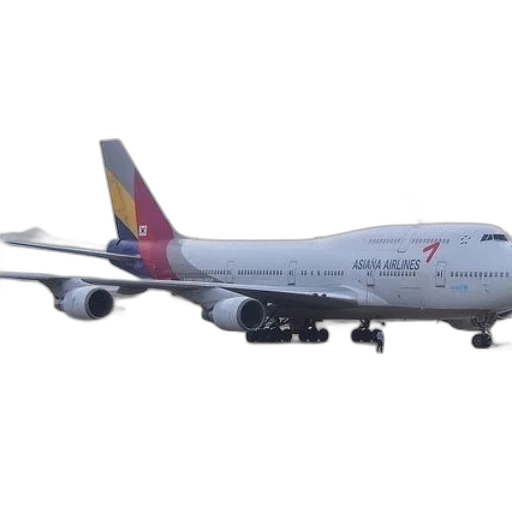 large, asiana, airlines, airplane transparent PNG cut-out