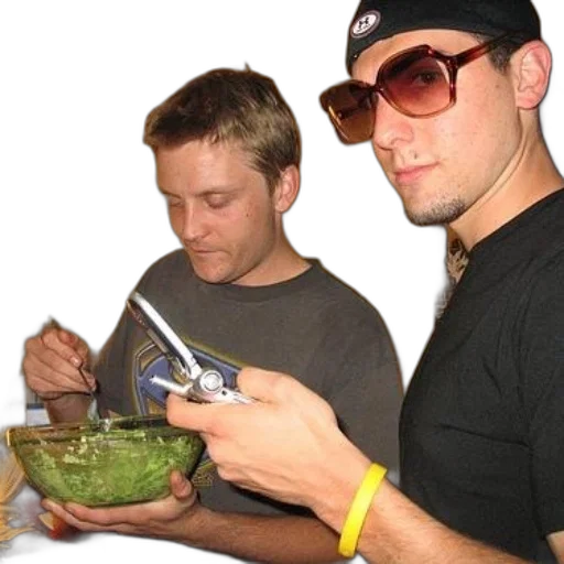 food, two, men, eating transparent PNG cut-out