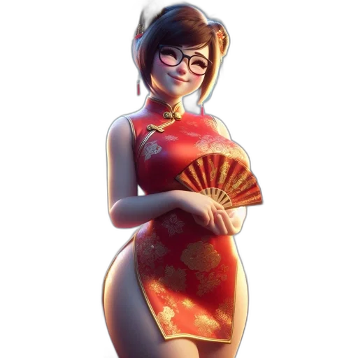 dress, staff, robot, flower transparent PNG cut-out