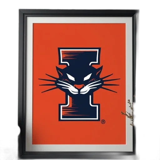 illinois, wildcats, framed, logo transparent PNG cut-out