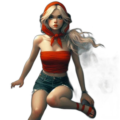 dress, concept art, comic book art, fantasy art transparent PNG cut-out