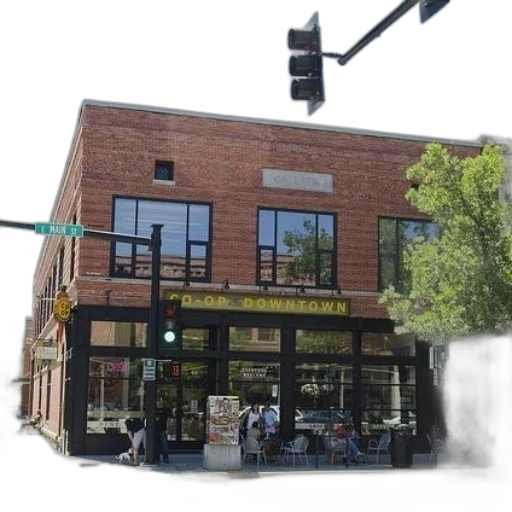 building, city street, brick, sign transparent PNG cut-out