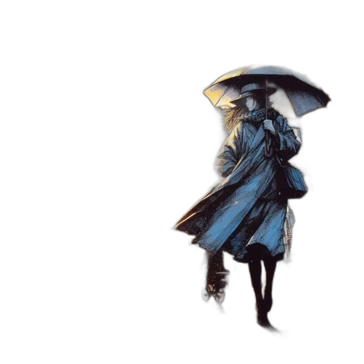 umbrella, hat, dress, sword transparent PNG cut-out