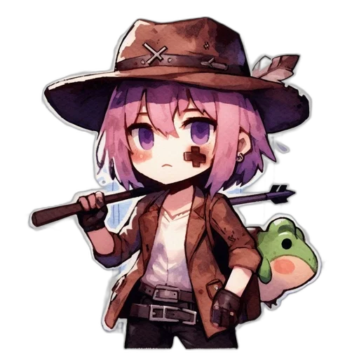 staff, hat, weapon, animal transparent PNG cut-out
