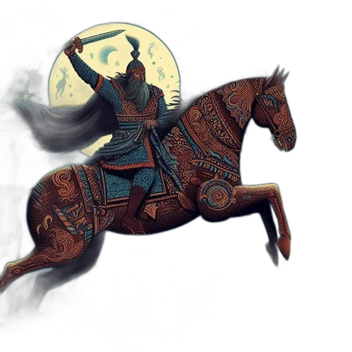 sword, dragon, staff, fantasy art transparent PNG cut-out