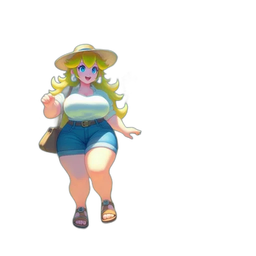 dress, hat, staff, creature transparent PNG cut-out