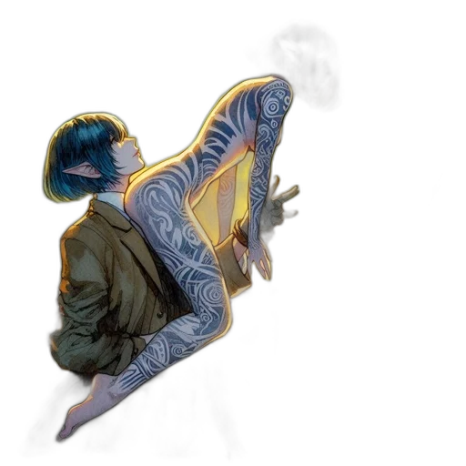 dragon, weapon, mask, jacket transparent PNG cut-out