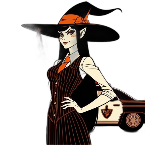 dress, hat, staff, concept art transparent PNG cut-out