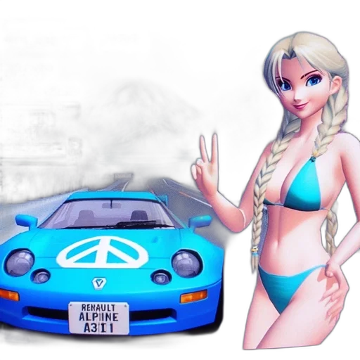car, concept art, vaporwave, fantasy art transparent PNG cut-out