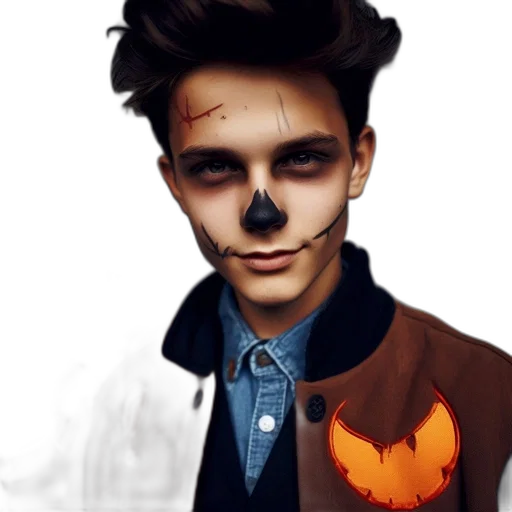 face, mask, jacket, photorealistic transparent PNG cut-out