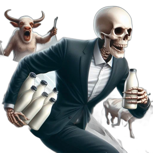 concept art, fantasy art, 3d render, skeletal transparent PNG cut-out