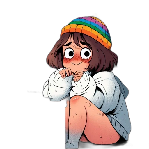 hat, jacket, dress, face transparent PNG cut-out