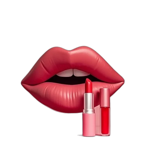 photorealistic, 3d render, red, lipsense transparent PNG cut-out
