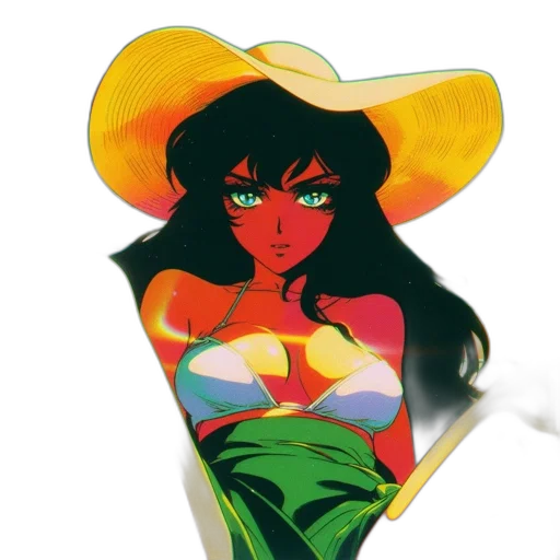 jewelry, hat, umbrella, vaporwave transparent PNG cut-out