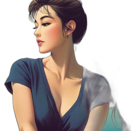 dress, face, jewelry, photorealistic transparent PNG cut-out