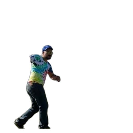 3d render, person, tie-dye, shirt transparent PNG cut-out