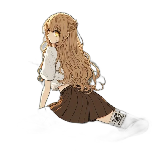 dress, staff, hair, crown transparent PNG cut-out