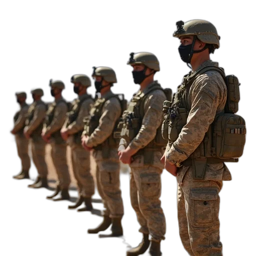 staff, weapon, group, soldiers transparent PNG cut-out