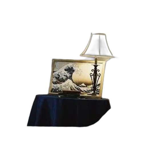 furniture, photorealistic, oil painting, underwater transparent PNG cut-out