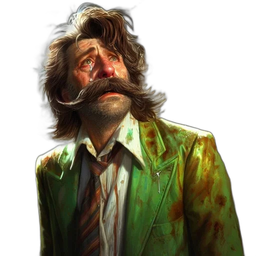 jacket, face, concept art, comic book art transparent PNG cut-out