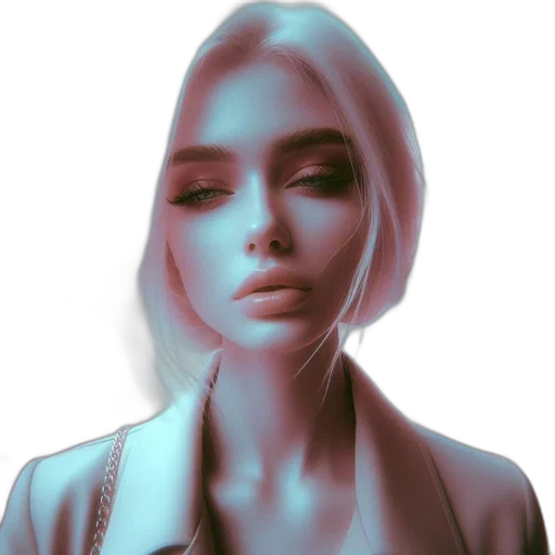 face, jacket, robot, hair transparent PNG cut-out