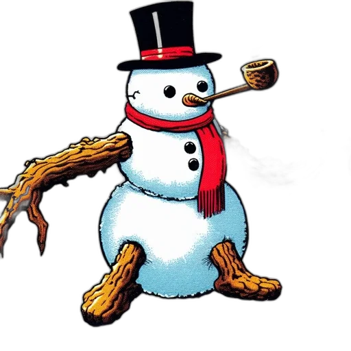 snow, anthropomorphic, snowman, named transparent PNG cut-out