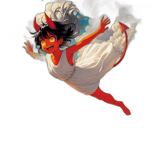 dragon, mask, dress, hair transparent PNG cut-out