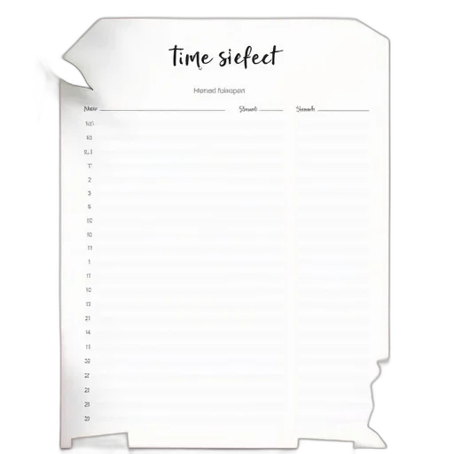 printable, time, sheet, template transparent PNG cut-out