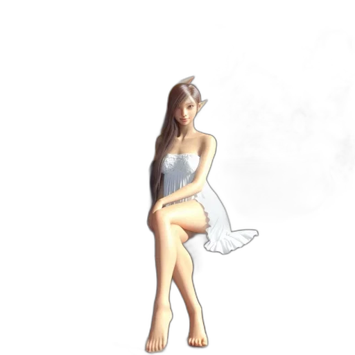 dress, staff, jewelry, creature transparent PNG cut-out