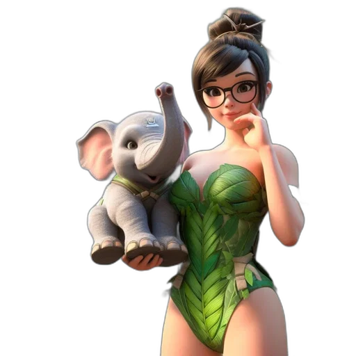 animal, staff, concept art, 3d render transparent PNG cut-out