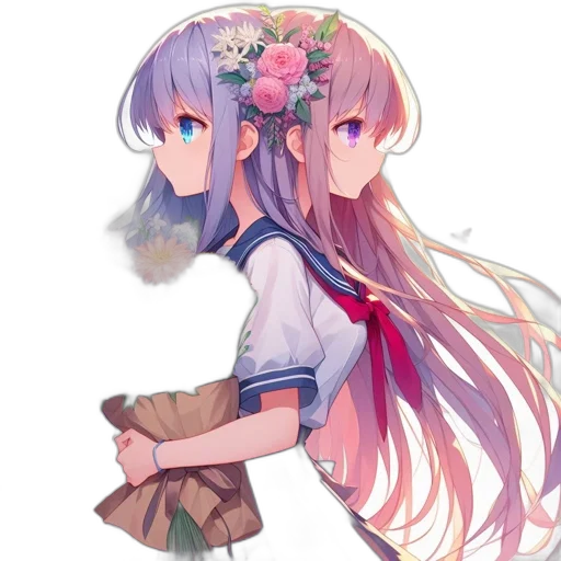 dress, flower, crown, weapon transparent PNG cut-out