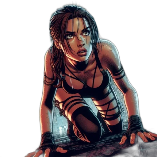 comic book art, concept art, cyberpunk, fantasy art transparent PNG cut-out